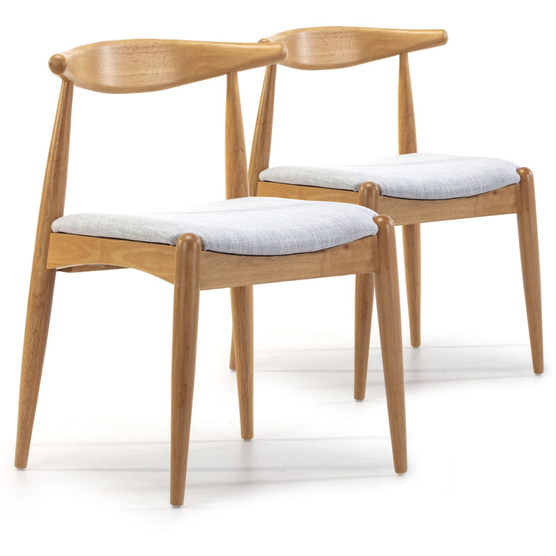 foto del prodotto vs venta stock pack 2 sedie corzo colore rovere, legno massello, 52,5 x 50 x 74,5 cm