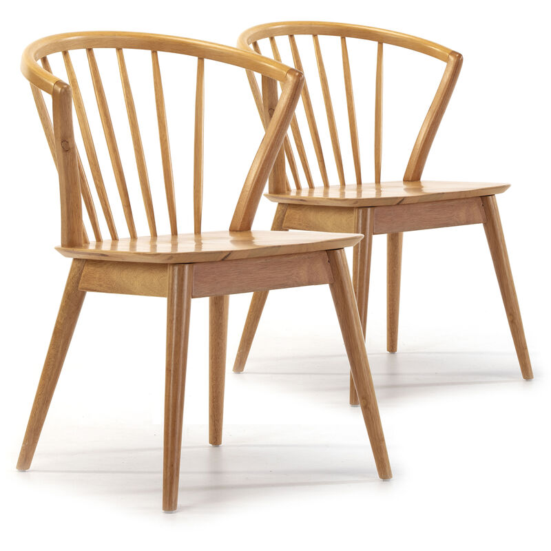 foto del prodotto vs venta stock pack 2 sedie mura color rovere, legno massello, 55 x 58,5 x 84 cm