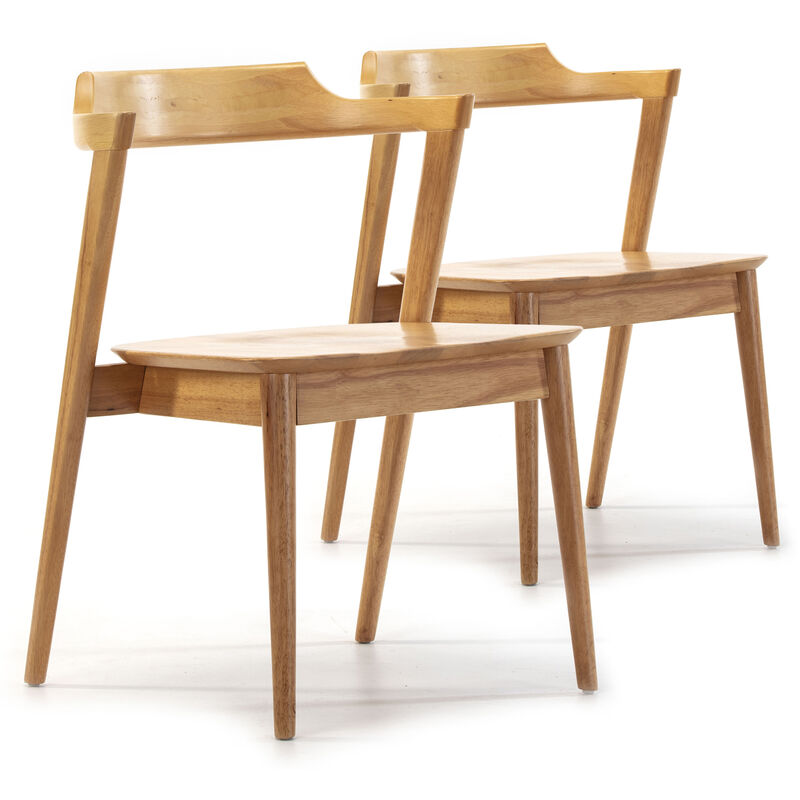 foto del prodotto vs venta stock pack 2 sedie venus, colore rovere, legno massello, 58 x 57,5 x 76 cm