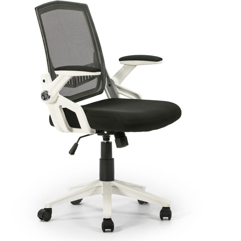 foto del prodotto vs venta stock sedia da ufficio ergomax sollevabile e reclinabile con schienale a rete, colore bianco, braccioli mobili