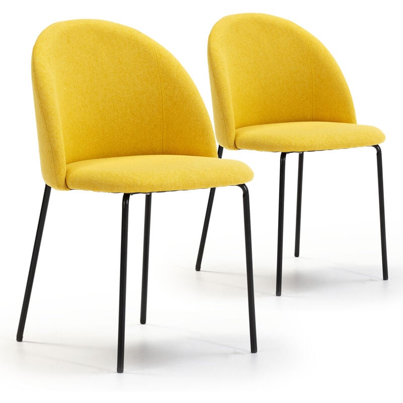 foto del prodotto vs venta stock set di 2 sedie da pranzo kenia imbottite senape, 43 x 47 x 78,5 cm