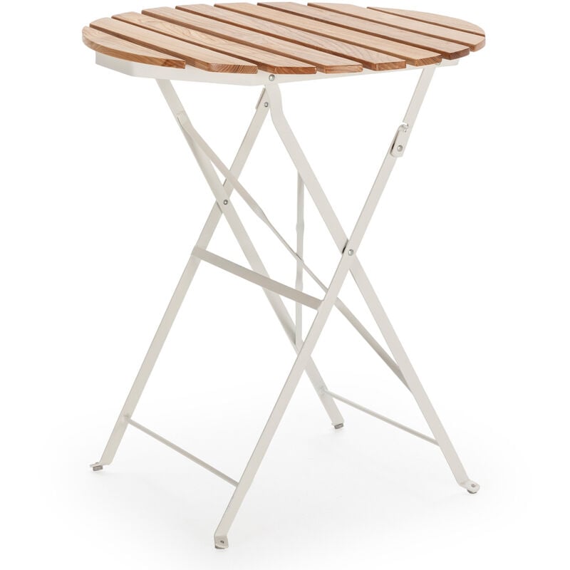 foto del prodotto vs venta stock tavolo da giardino pieghevole ambar in legno e metallo bianco