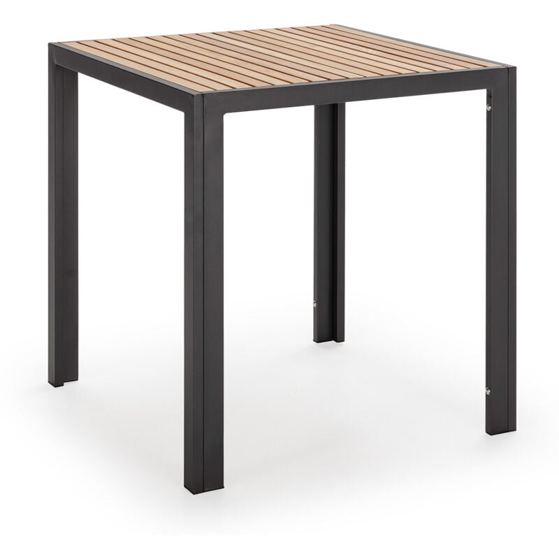 foto del prodotto vs venta stock tavolo da giardino quadrato coral in legno e metallo nero
