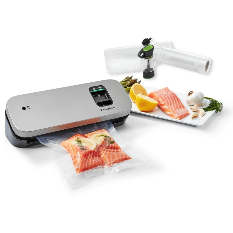 foto del prodotto vs1190x macchina sottovuoto per alimenti compatta adatta a piccoli spazi, sigillatura automatica, argento nero, 17.5 x 35.8 x 18 cm, 1.45 kg