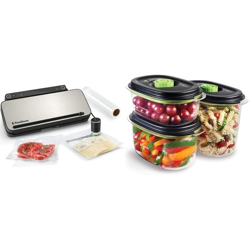 foto del prodotto vs3190x sistema di conservazione, inossidabile, acciaio inox fsr2802 rotolo termosigillabile per macchina per sottovuoto alimenti, senza bpa, 28 cm