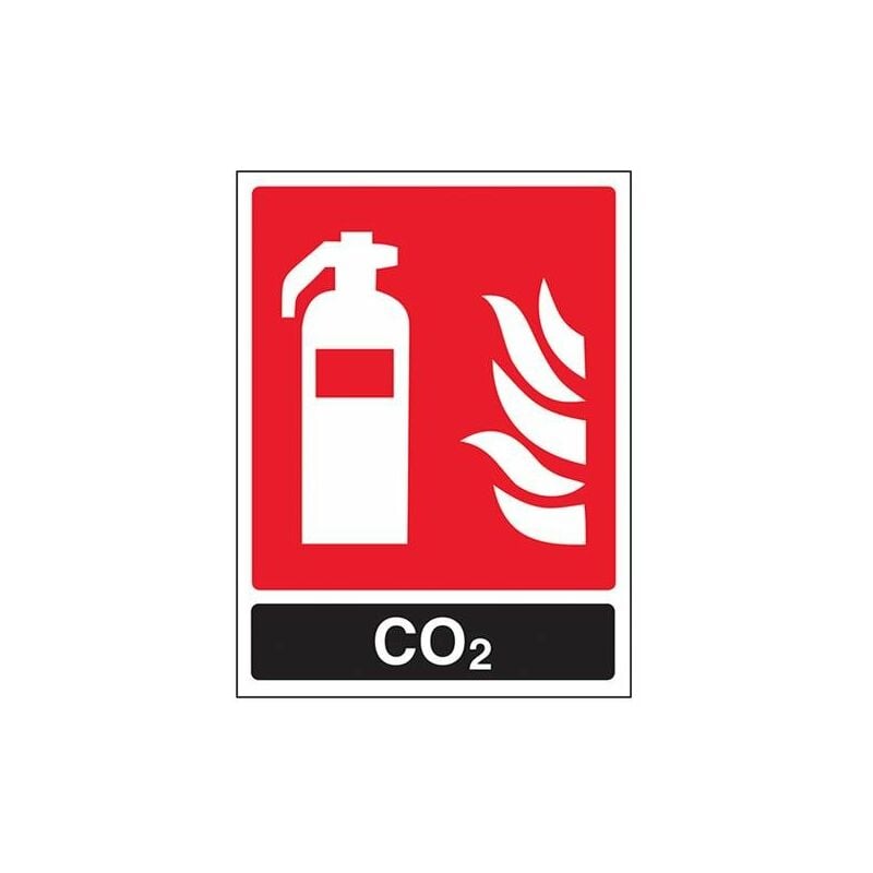 foto del prodotto vsafety 11030 an r cartello estintore co2, id, plastica rigida, verticale, 150 mm x 200 mm, colore nero rosso