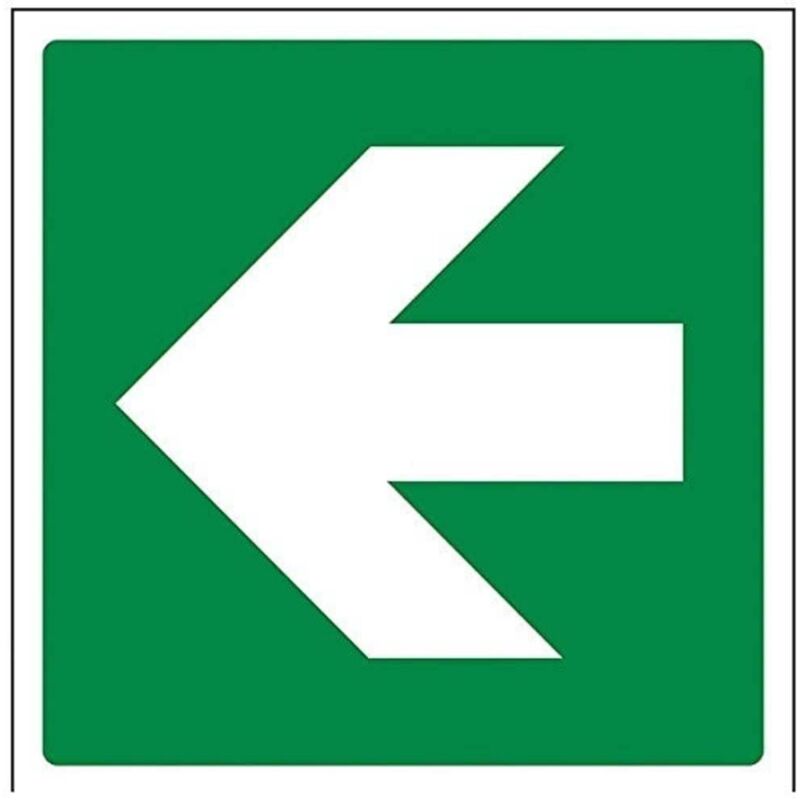 foto del prodotto vsafety targa con freccia dritta, quadrata, 150 x 150 mm, in vinile autoadesivo, colore verde