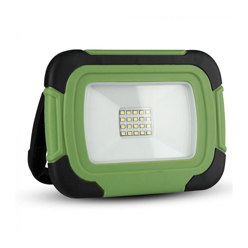 foto del prodotto vt 10 r faro led 10w chip samsung ricaricabile a batteria bianco freddo 6400k corpo in plastica ip44 sku 503 v tac