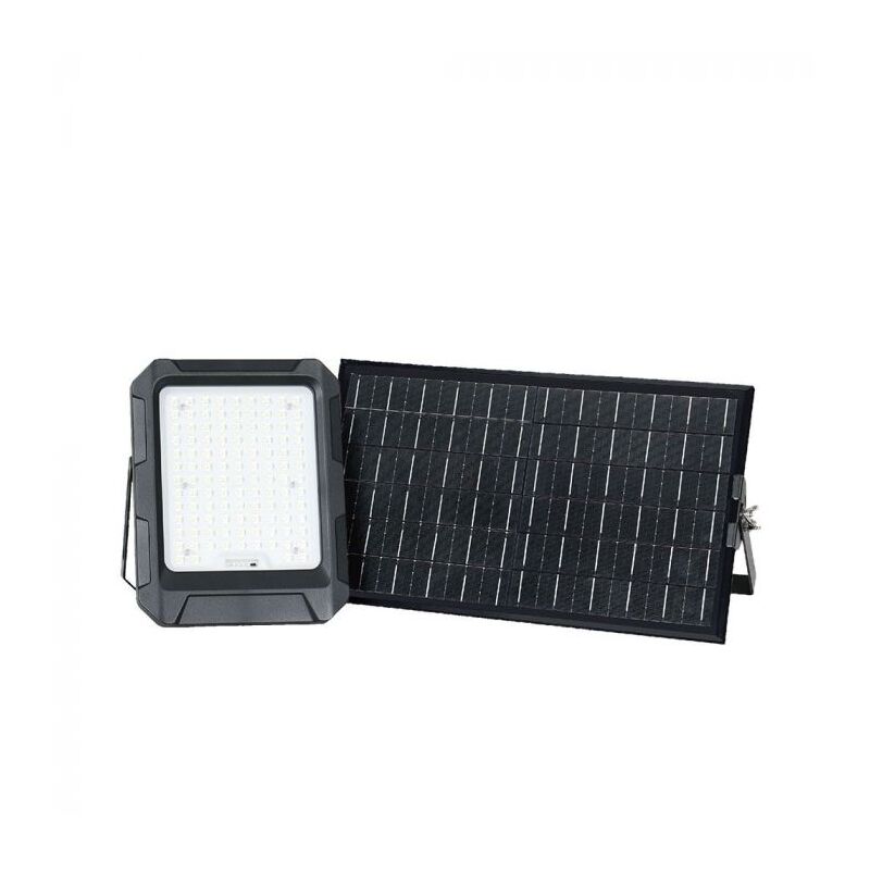 foto del prodotto vt 102w faro led 15w pannello solare con batteria sostituibile,cavo da 3m,telecomando colore nero 4000k ip65 23439 v tac
