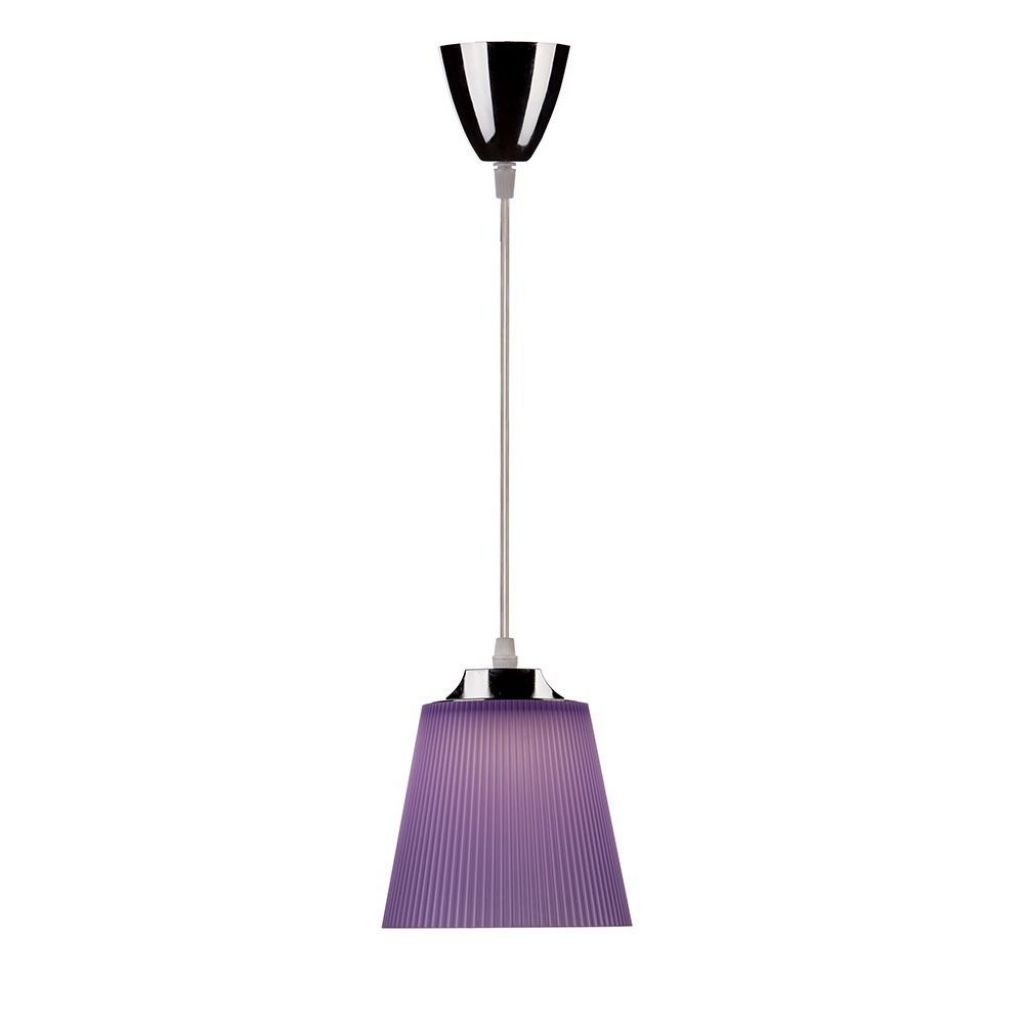 foto del prodotto vt 1036 lampadario pendente led 7w 1mt moderno in plastica viola con attacco cromato 150mm sku 8504 v tac