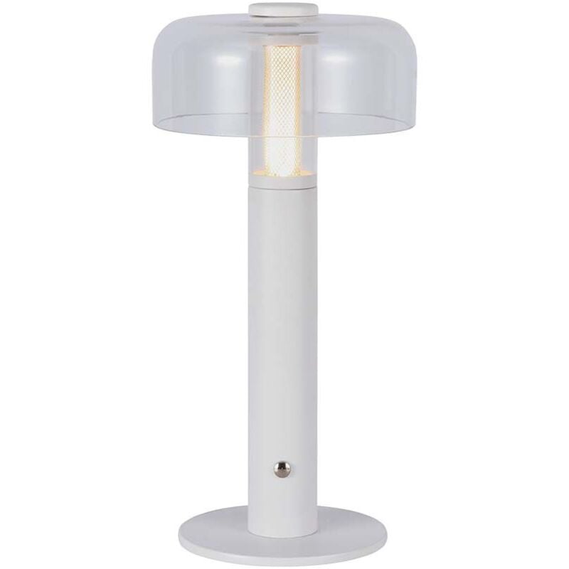 foto del prodotto vt 1049 lampada da tavolo led 1w colore bianco e bianco trasparente a batteria touch dimmerabile 3000k 7941 v tac
