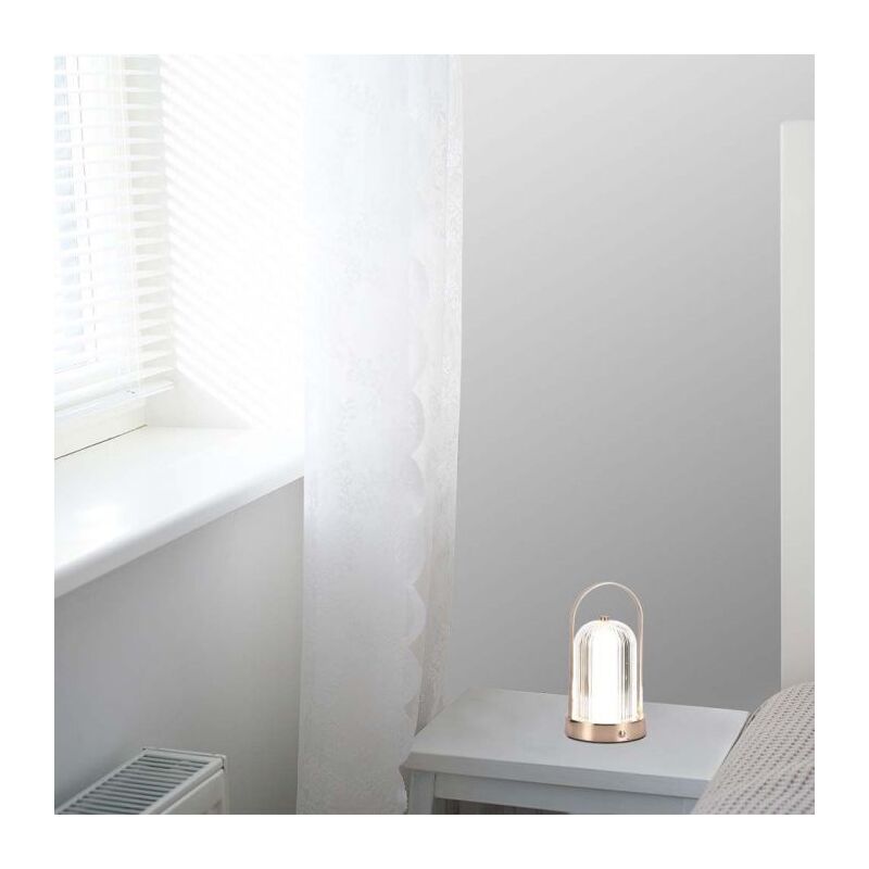 foto del prodotto vt 1057 lampada led da tavolo 1w cct 3in1 colore bronzo antico ricaricabile con usb c touch dimmerabile 12cm 7991 v tac
