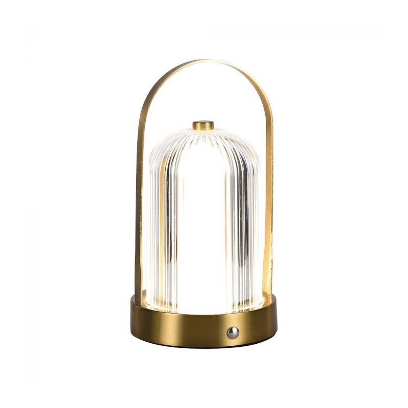 foto del prodotto vt 1057 lampada led da tavolo 1w cct 3in1 colore oro stile antico ricaricabile con usb c touch dimmerabile 12cm 7989 v tac