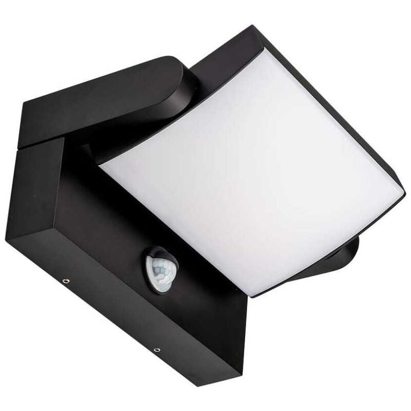 foto del prodotto vt 11020 lampada led da parete con sensore pir faro 17w 150lm w illuminazione facciate colore nero 3000k orientabile ip65 sku 2940 v tac