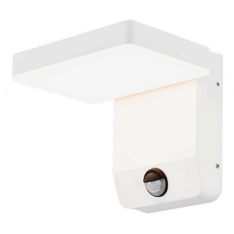 foto del prodotto vt 11020 lampada led da parete con sensore pir faro 17w 150lm w illuminazione facciate quadrato colore bianco 4000k design moderno ip65 sku 2947