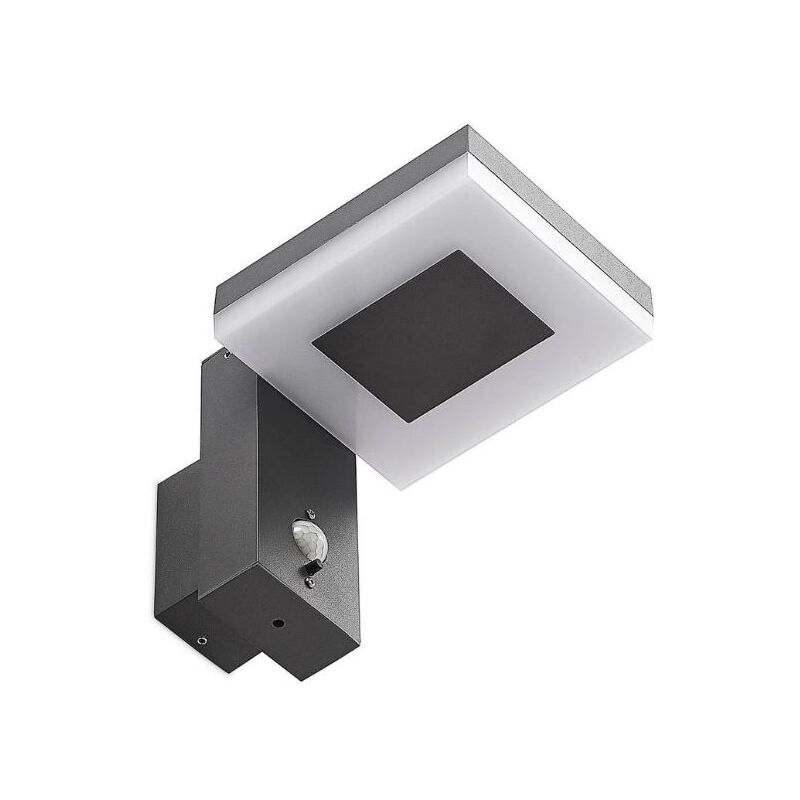 foto del prodotto vt 1147 lampada led da parete rettangolare 5.5w con pannello solare e sensore movimento corpo nero 3000k ip54 10402 v tac