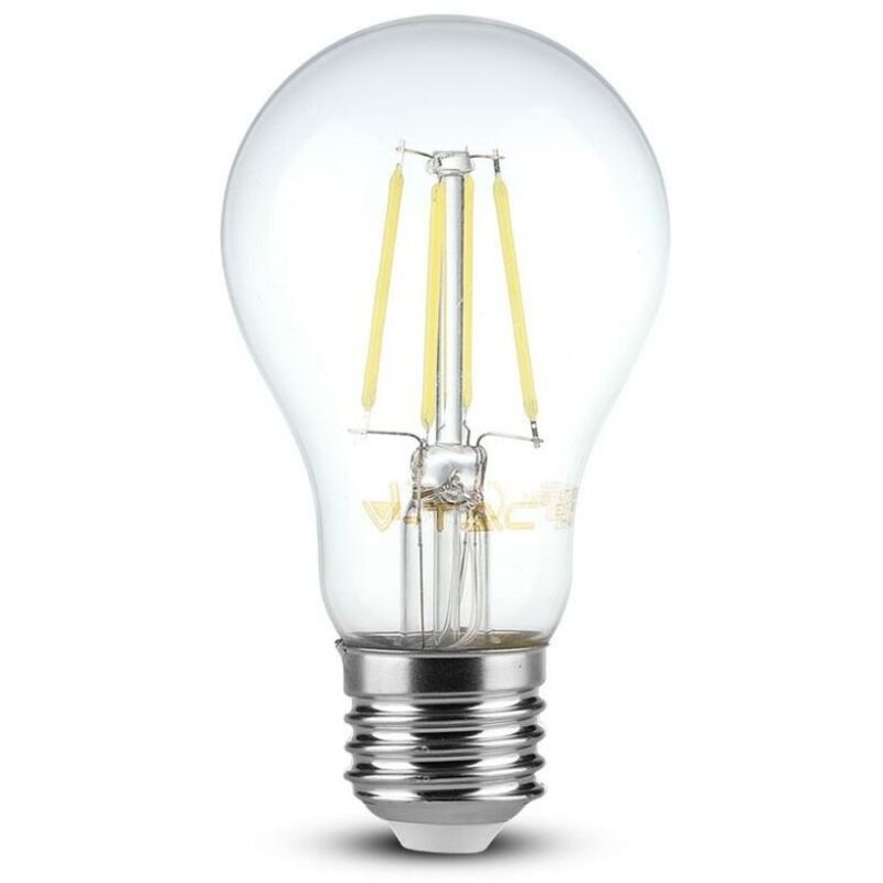 foto del prodotto vt 1885 lampadina led e27 4w a60 filamento bianco freddo 6400k v tac