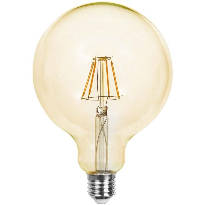 foto del prodotto vt 1956 lampadina globo led filamento vintage colore ambra 6w e27 g125 luce 2200k sku 214473 v tac