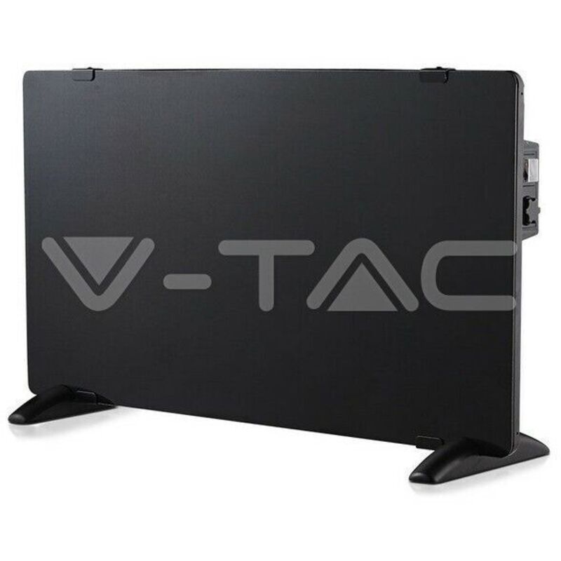 foto del prodotto vt-2000 2000w stufa riscaldatore a pannello in vetro temperato con resistenza in alluminio nero ip24