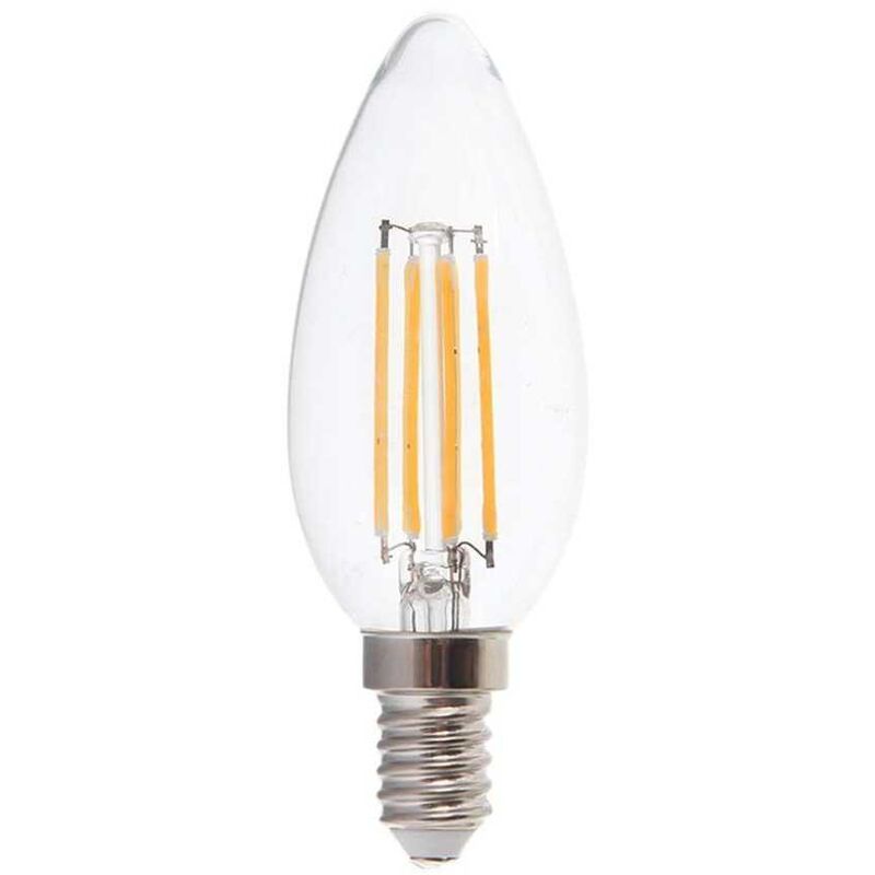 foto del prodotto vt 2127 lampadina led candela e14 6w 100lm w a filamento luce bianco caldo 3000k sku 217423 v tac