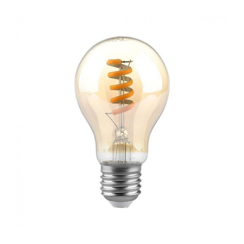 foto del prodotto vt 2154 lampadina led 4w e27 a60 filamento spirale vetro ambrato bianco caldo 1800k v tac