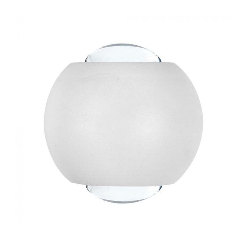 foto del prodotto vt 2502 lampada applique led 2w da parete sferica doppio fascio luminoso 4000k colore bianco ip54 sku 10587 v tac