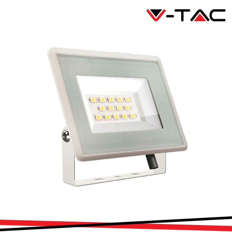 foto del prodotto vt 4914 faro led floodlight 10w smd slim ip65 bianco 75 lm w sku 6730 6731 6732 bianco naturale v tac