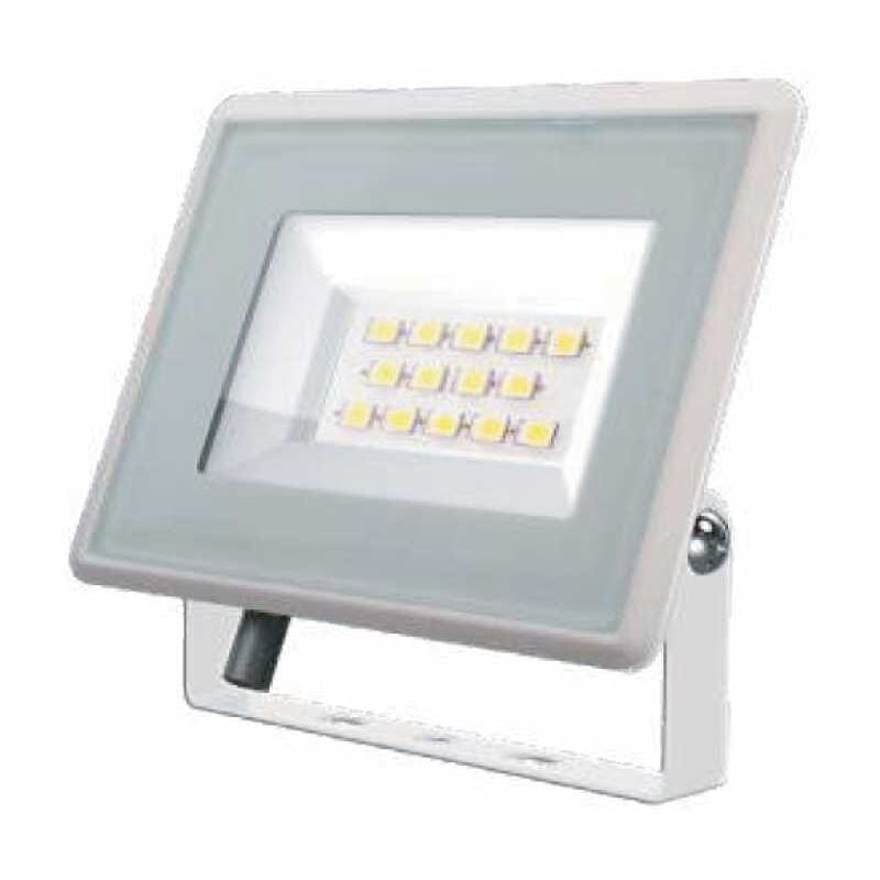 foto del prodotto vt 4934 w faro led floodlight 30w smd 85lm w 110 bianco naturale 4000k slim alluminio bianco ip65 sku 6747 v tac