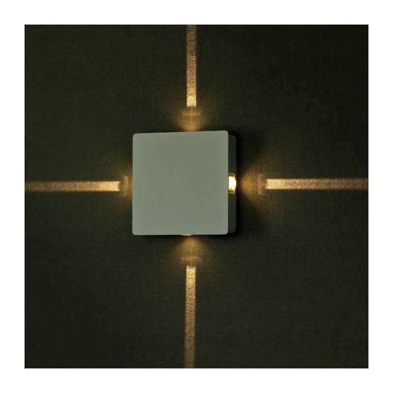 foto del prodotto vt 704 lampada led 4w da parete quadrato bianco wall light bianco naturale 4000k ip65 sku 218210 v tac