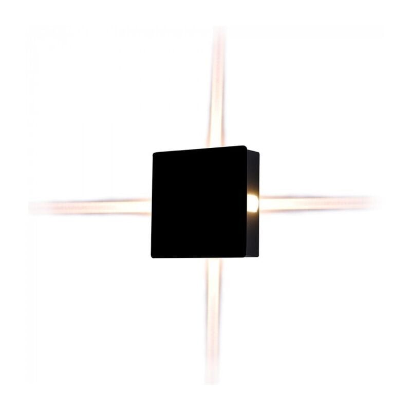 foto del prodotto vt 704 lampada led 4w da parete quadrato nero wall light bianco naturale 4000k ip65 sku 8212 v tac