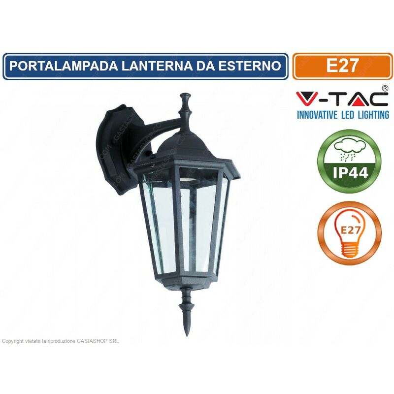 foto del prodotto vt 750 portalampada da giardino wall light da muro per lampadine e27 sku 7068 v tac