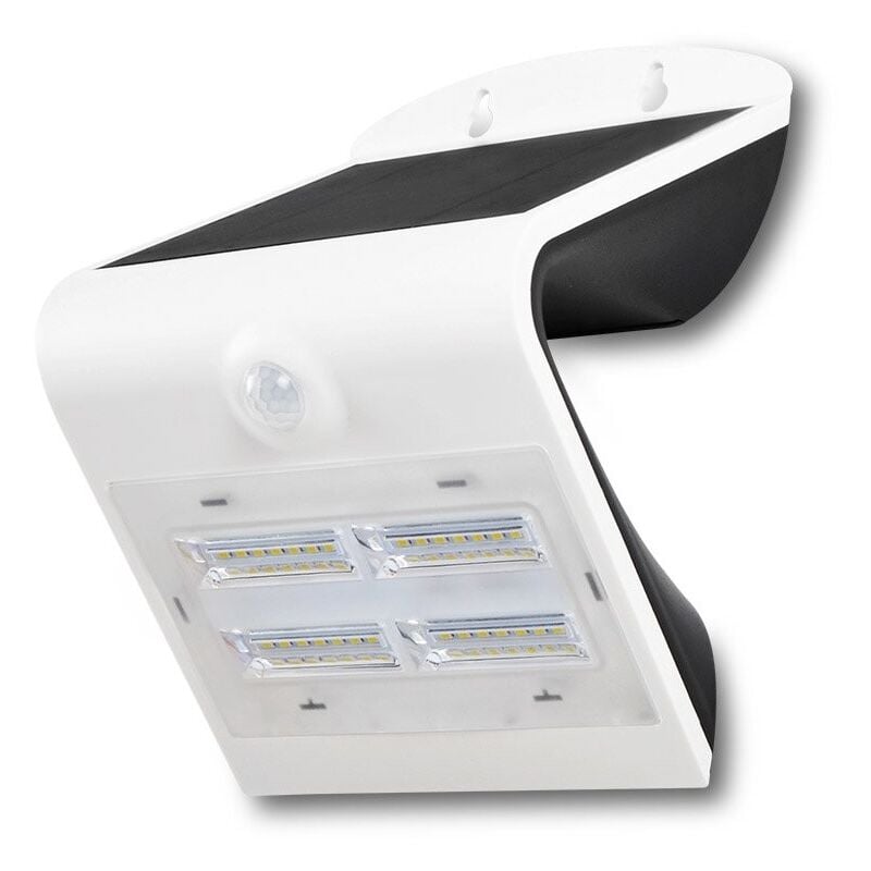 foto del prodotto vt 768 lampada da muro led 3w bianca o nera con pannello solare e sensore crepuscolare e movimento sku 7523 sku 7528 bianco bianco caldo v tac