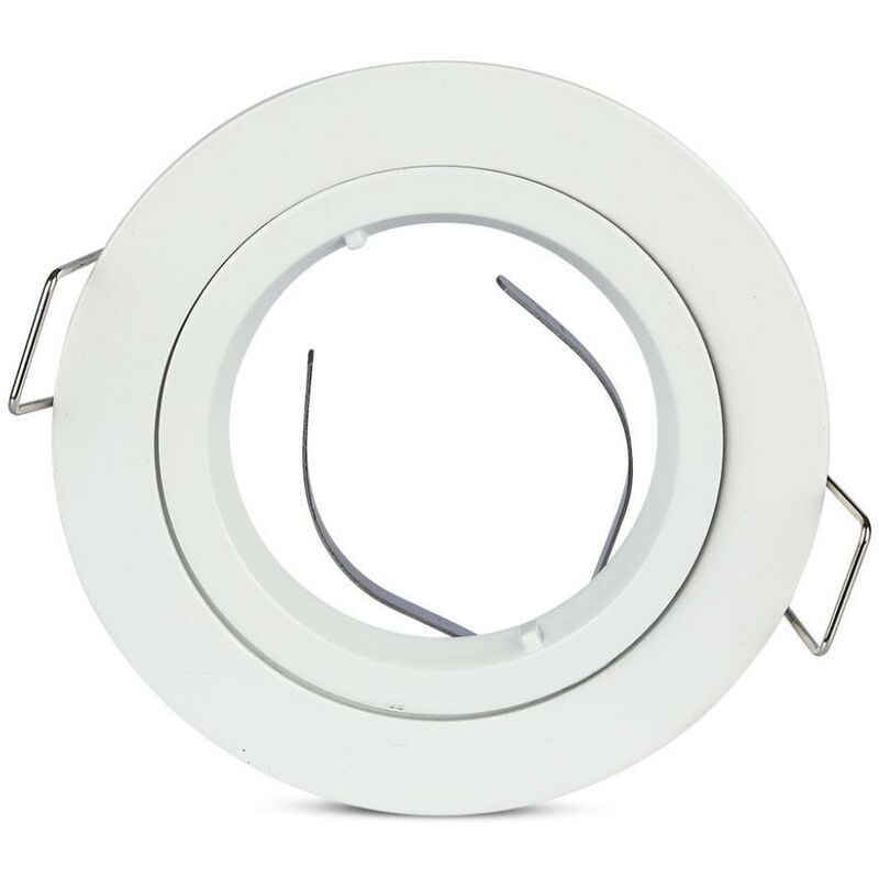 foto del prodotto vt 774 portafaretto led da incasso in alluminio rotondo colore bianco per lampadina gu10 gu5.3 sku 3642 v tac