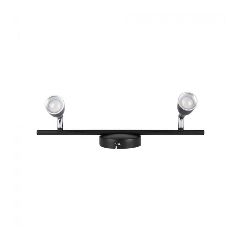 foto del prodotto vt 810 lampada led 9w faretto da parete nero testa orientabile applique 2 faretti luce bianco naturale 4000k ip20 sku 218269 v tac