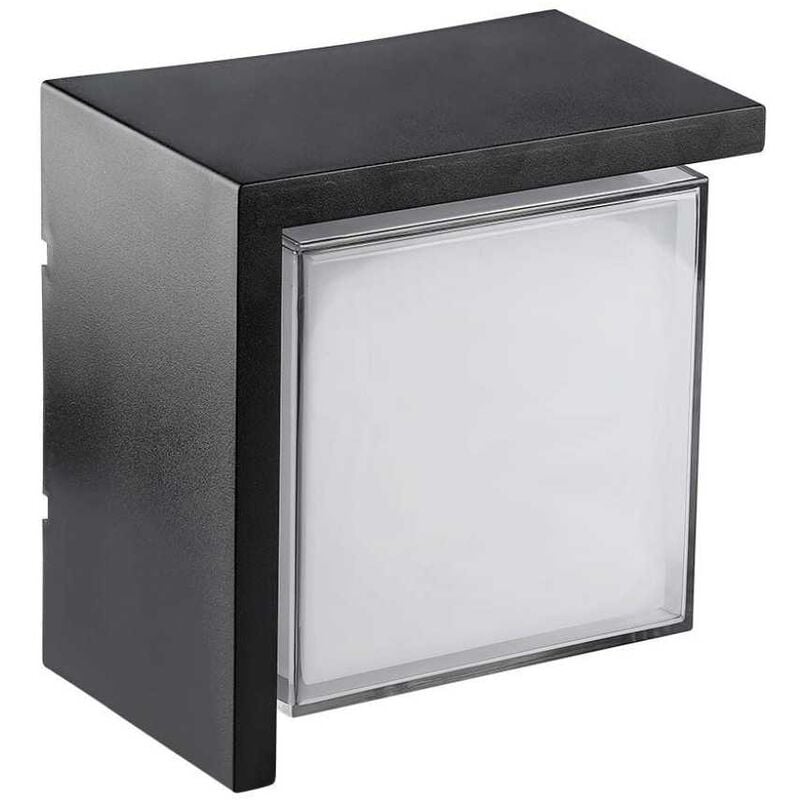 foto del prodotto vt 827 lampada led 12w da parete plafoniera quadrata colore nero bianco caldo 3000k ip65 sku 218539 v tac