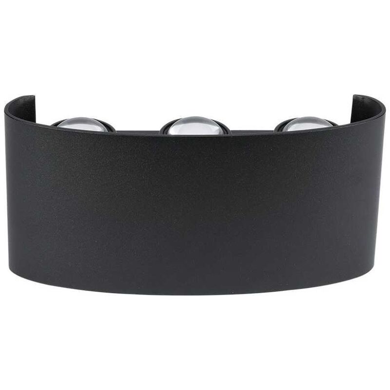 foto del prodotto vt 846 lampada led da parete 6w doppio fascio luminoso applique da muro in alluminio nero luce 3000k ip65 sku 218615 v tac