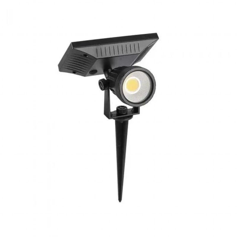 foto del prodotto vt 952 lampada led da giardino 2w cob ip65 con pannello solare e sensore crepuscolare sku 6660 6661 6662 colore luce bianco naturale v tac
