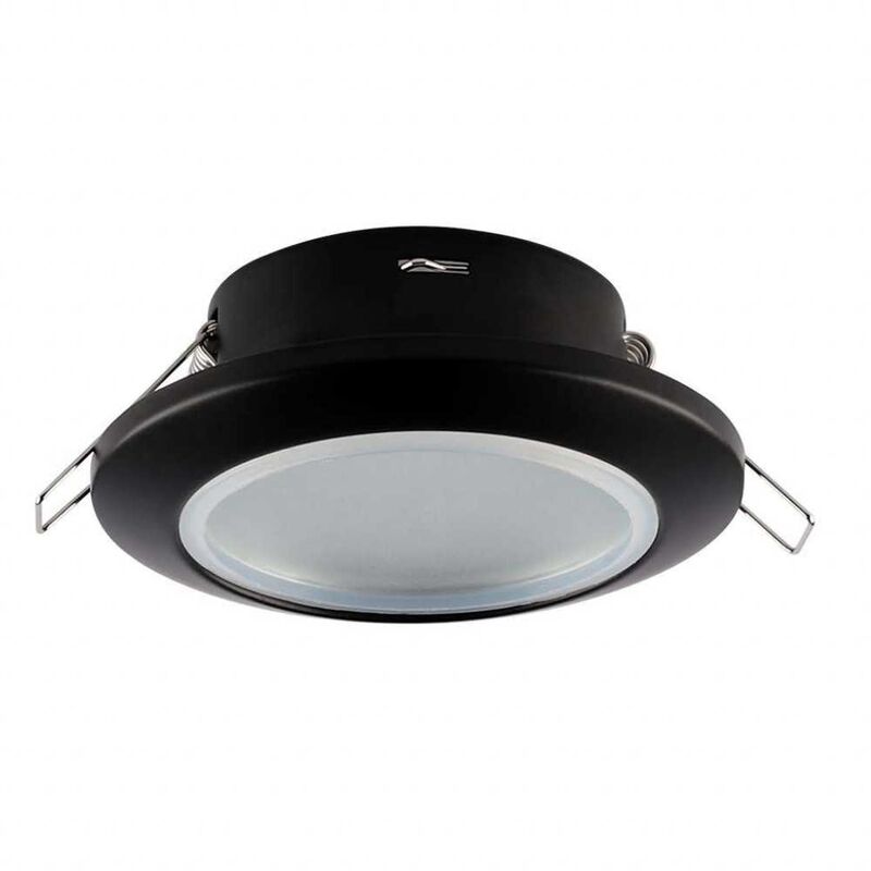 foto del prodotto vt 981 portafaretto rotondo fisso da incasso per lampadine gu10 nero ip44 sku 6699 v tac