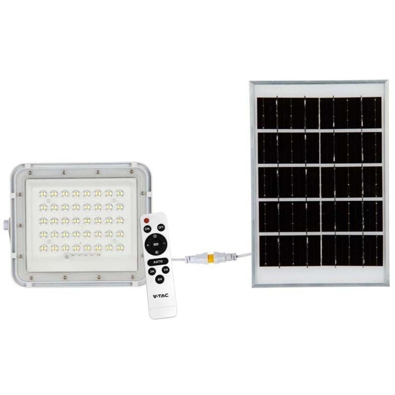 foto del prodotto vtac v tac faro led con telecomando e pannello solare 10w 4000k ip65