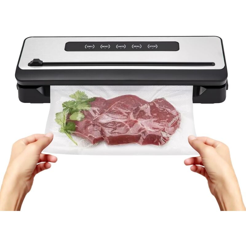 foto del prodotto vuoto cibo sigillanti, in acciaio inox sigillatore di vuoto, umido e secco cibo sigillatore di vuoto, con 10 sacchetti sottovuoto