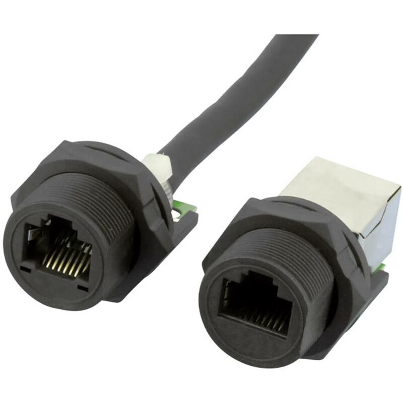 foto del prodotto w p products prese rj 45 con bloccaggio a vite per, cat 5e, ip67 w654 1 7 1 custodia connettore rj45 nero 1 pz.