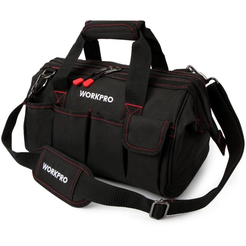 foto del prodotto w081021 borsa porta utensili per attrezzi ad apertura larga con base anti umidit , 14 workpro