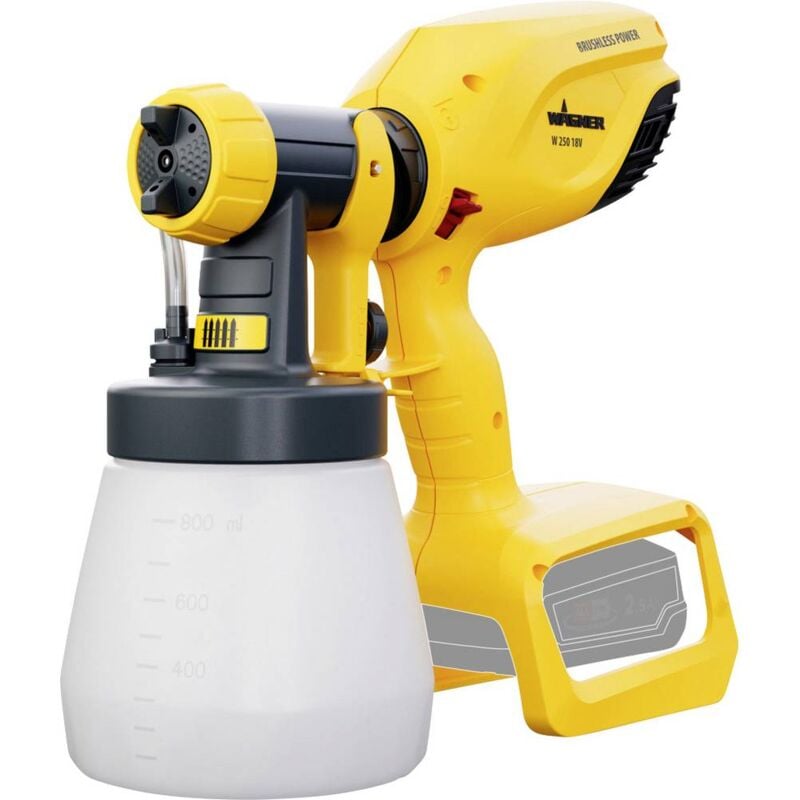 foto del prodotto w250 18v pistola a spruzzo a batteria per verniciatura 18 v portata max. 250 ml min wagner