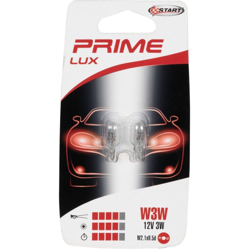 foto del prodotto w3w coppia di lampadine in vetro per luci auto 12v 3w w2,1x9,5d
