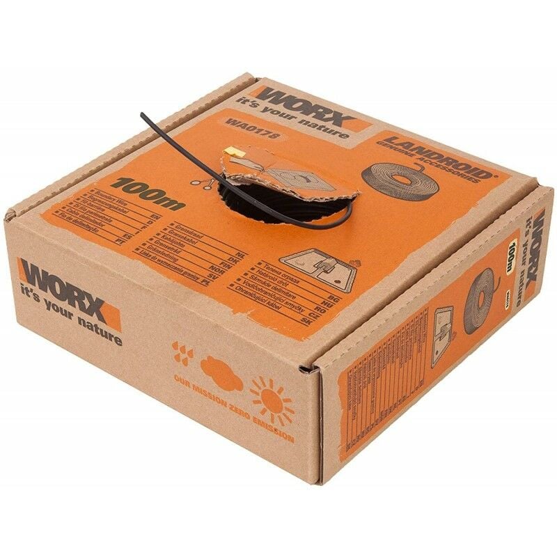 foto del prodotto wa0178 filo perimetrale, lunghezza 100 mt. per robot rasaerba landroid,colore nero worx