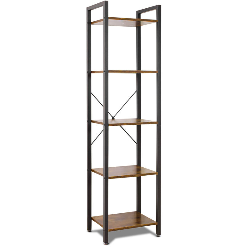 foto del prodotto wabi libreria scaffale a 5 ripiani in stile industriale, 40x30xh154 cm