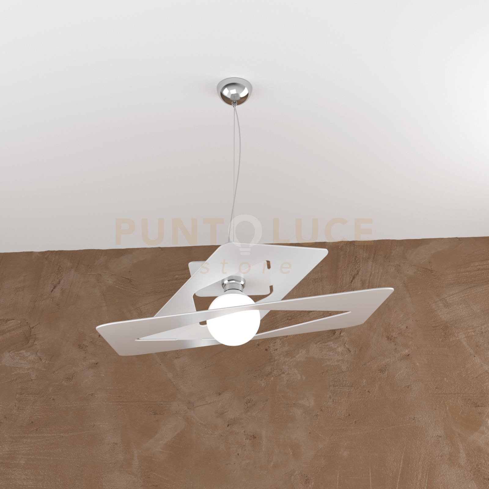 foto del prodotto wacky sospensione 60 cm. 1 luce bianco 1159-s60-bi