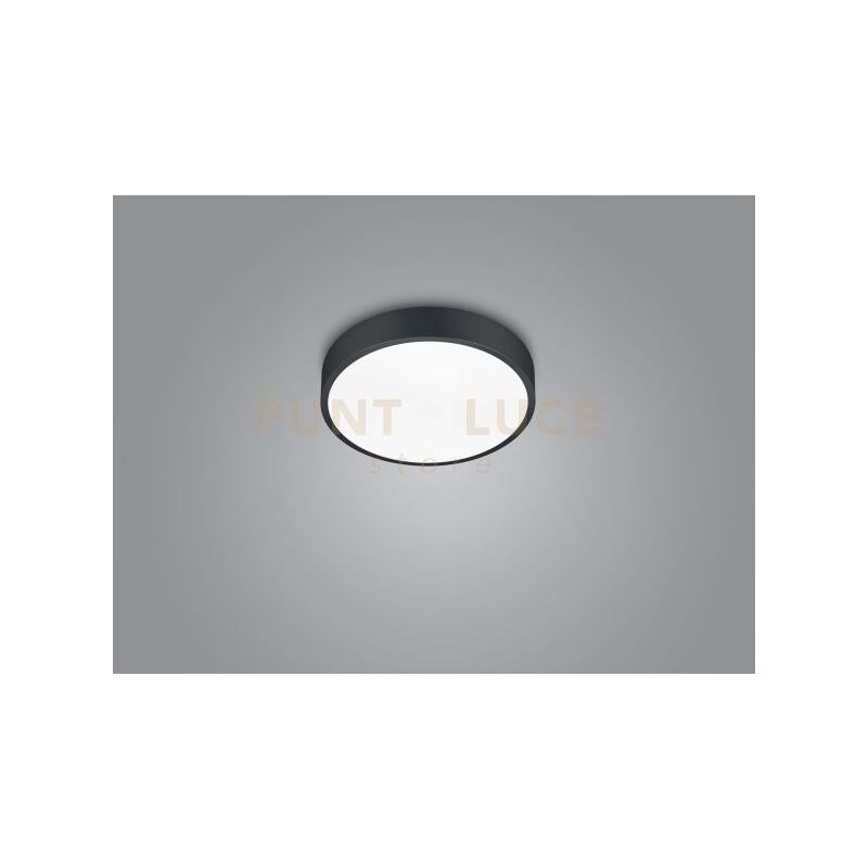 foto del prodotto waco plafoniera led 28w 3200lm, 2300 3000 4000k dimmerabile metallo nero con interruttore per variazione temperatura di colore led d. 31cm