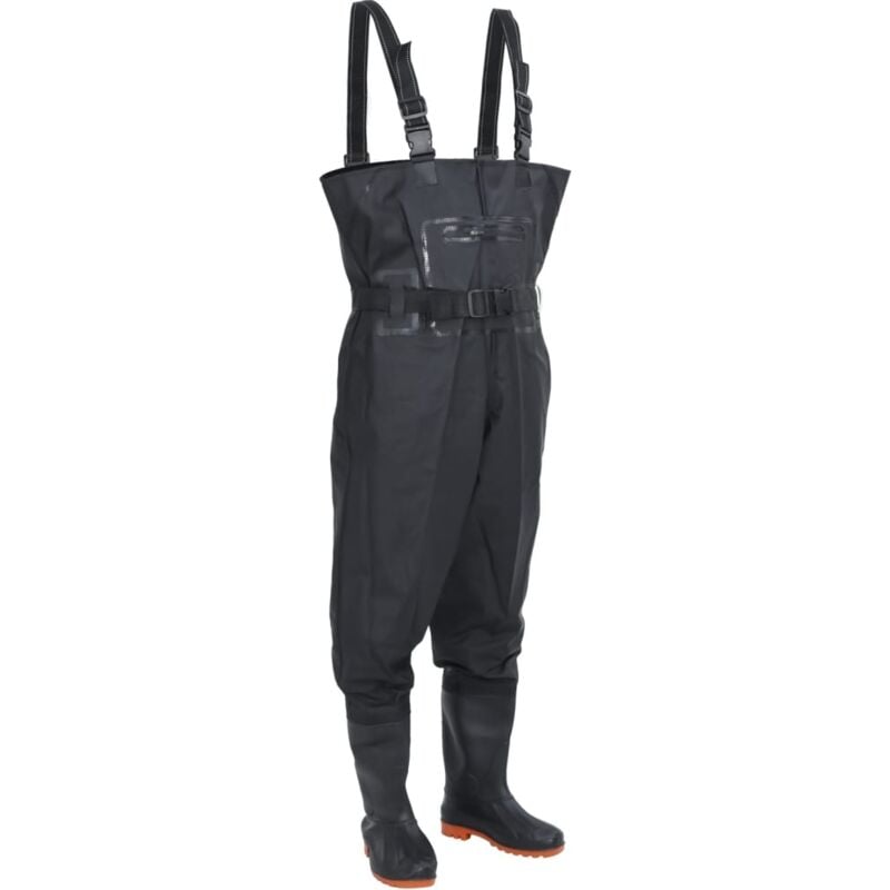 foto del prodotto wader con stivali e cintura nero taglia 43 vidaxl
