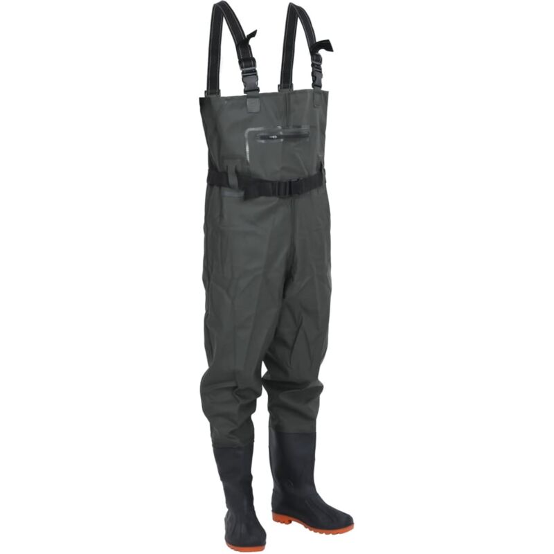 foto del prodotto wader con stivali e cintura verde scuro taglia 41 vidaxl
